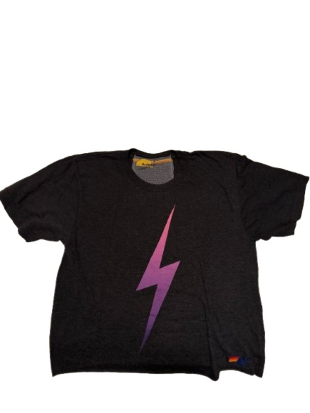 Aviator Nation Lightning Bolt Graphic Tee - Black/Purple